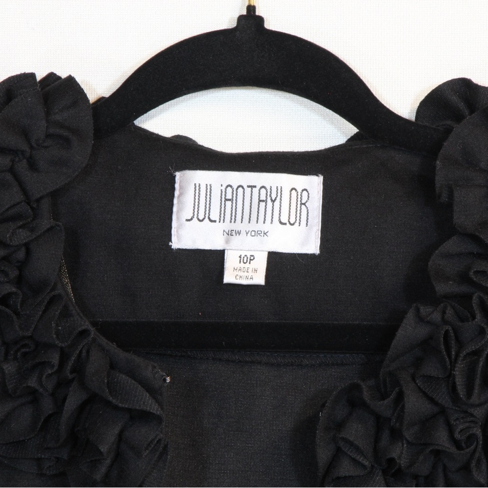 Julian Taylor Women's Black Ruffled Lightweight Open Front Bolero Blazer… - Picture 3 of 4